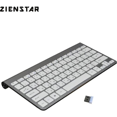 Zienstar Russian Letter 2.4Ghz Wireless Keyboard Mouse with USB Receiver for MACBOOK LAPTOP TV BOX Computer PC and Smart TV