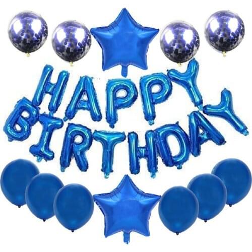 1 Set Happy Birthday Letters Balloon Foil Confetti Latex Balloons Wedding Party Decoration Kid Children Birthday Supplies