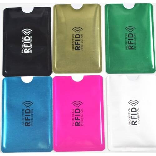 10pcs Anti Rfid Wallet Blocking Reader Lock Bank Card Holder Id Bank Card Case Protection Metal Credit NFC Holder Aluminium