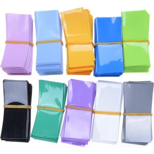 100 PCS 72*18.5mm Battery Film Tape Battery Cover Li-ion 18650 Battery Wrap PVC Heat Shrink Tubing Precut 8 Color Choice Size