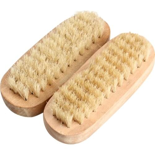 2Pcs/set Nail Art Dust Clean Cleaning Brush Wooden Manicure Nail Art Trimming Brush Nail Cleaning Scrubbing Tool