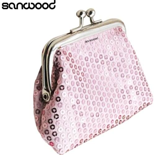 2015 Womens Sequins Card Coin Purses Bling-Bling Clutch Glittery Handy Buckle Mini Wallet 6O48
