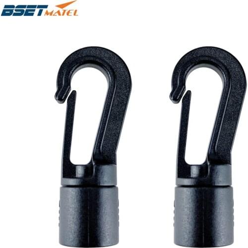 2X Kayak Plastic Buckle Bungee Shock Tie Cord Hook Quick Connect Rope Terminal hanging Ends Lock Clip Clothesline Elastic Cord