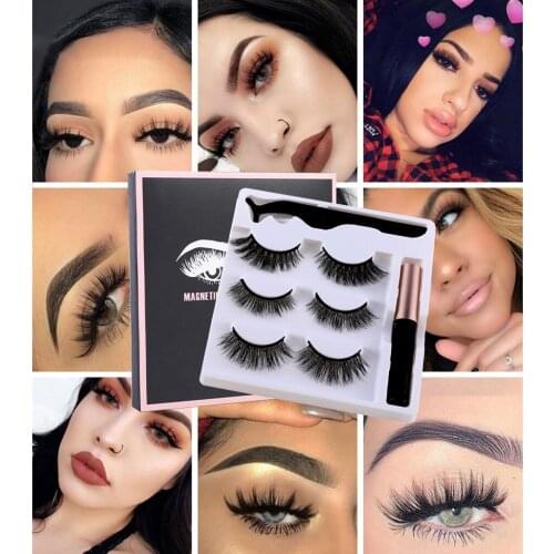 3D Liquid Eyeliner False Eyelashes + Tweezer Long