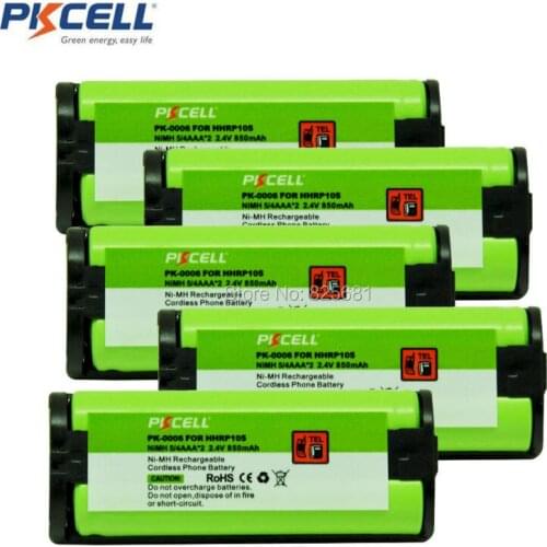 5Pack Cordless Phone Battery NI-MH 5/4AAA*2 850mAh 2.4V HHR-P105 PKCELL PK-0006