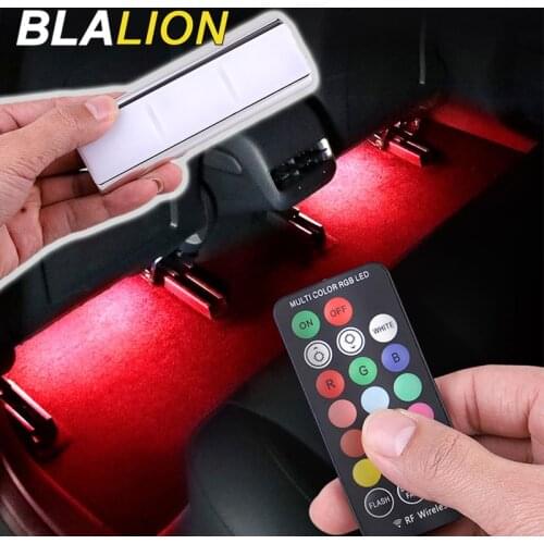 Car LED USB Foot Light Interior Ambient Lamp RGB Strip Light Wireless Remote Colorful Atmosphere Lamp 12V Auto Decorative Lights