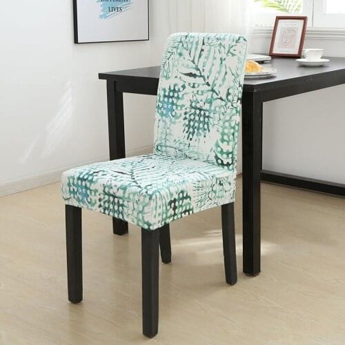 Stretch Chair Cover Flower Print Universal Elastic Dining Seat Covers for Wedding Hotel Party Chair Decor