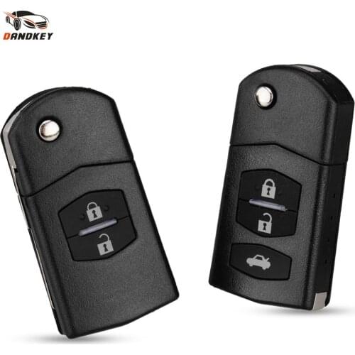 DANDKEY 3 Buttons Folding Flip Keyless Entry Remote Key Fob Case For MAZDA 2 3 5 6 RX8 MX5 New Wings Rui