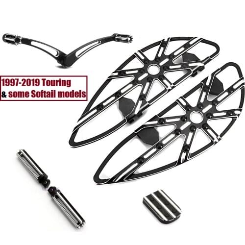 Black For harley Touring FLHX FLTR FLHT floorboards footboards Toe Heel Shift Lever pedal softail slim heritage