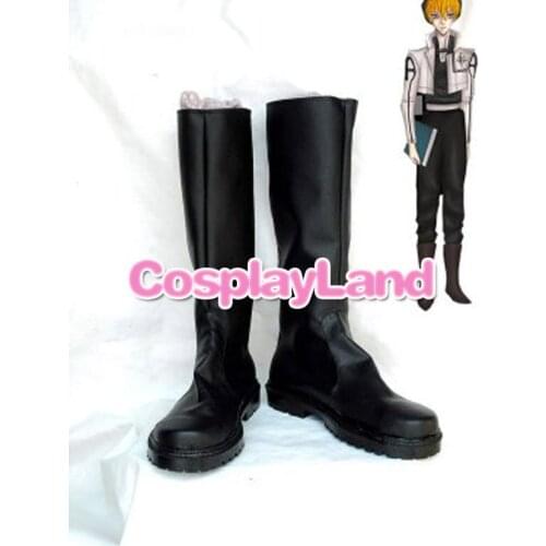 D Gray-Man Bak Chan Black Cosplay Boots Shoes Anime Party Cosplay Show Boots Custom Made for Adult Men Shoes