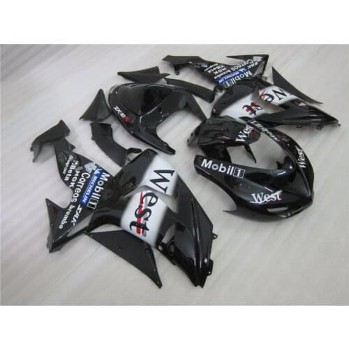 ABS motorcycle parts for Kawasaki ZX10R 2006 2007 white black West Fairing kit NINJA ZX 10R 06 07 fairings set YH25