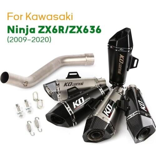 For kawasaki ZX636 ZX-6R 2009-2020 Motorcycle Middle Link Pipe Exhaust Muffler Tip Pipe Set System Refit Original Silencer Tubes