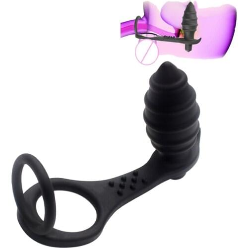 Dual Cock Ring Adult Products Prostata Massager Vibrator Sex Toys for Men Anal Dildo Vibrator Butt Plug Silicone G-spot