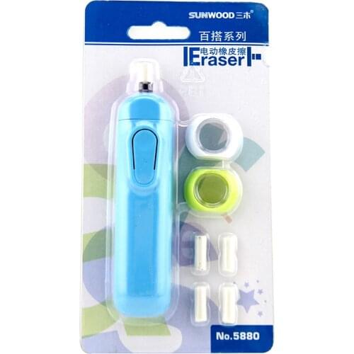LifeMaster Sunwood Mini Eletric Eraser Automatic Pencil Eraser Refill Set For Sketch Rubber School & Office Supplies