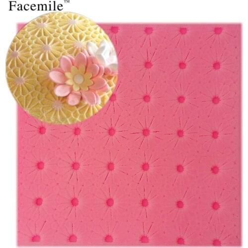 Facemile Round Dot DIY Border Decoration Lace Mold Flower Shape Lace Mat Fondant Cake Decorating Tool Silicone Pad Baking Tool