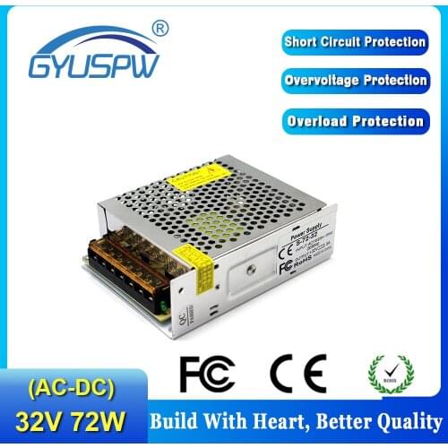 DC32V 2.3A 72WLED Light Belt Driver Switching Power Supply 100-240VAC Constant Voltage Transformer Monitoring CCTV CNC
