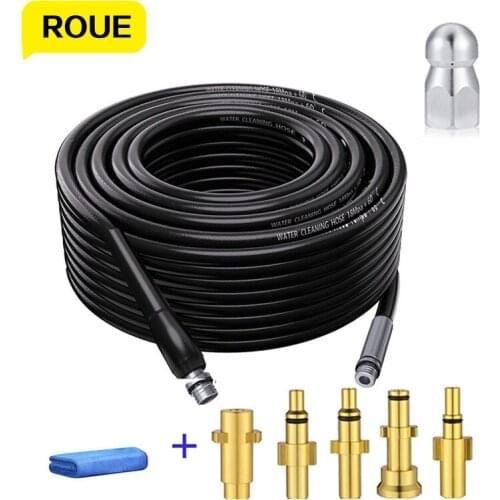 20m High Pressure Sewer Cleaning Hose Spray Gun Nozzle Gredge Jet Washer Line Pipe Unblock Blockage Tools For Karcher Bosch