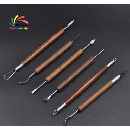 6 PCS/Set Pottery Ceramics Tools Polymer Clay Modeling Tool Wax Carving Sculpt Tools Set