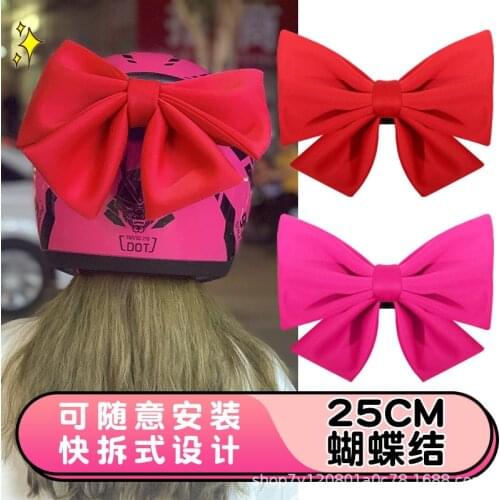 Red Bow Helmet Lemon Sister Motorcycle Helmet Bow Cute Accessories Go Kart Pop Girl Bend Detachable device