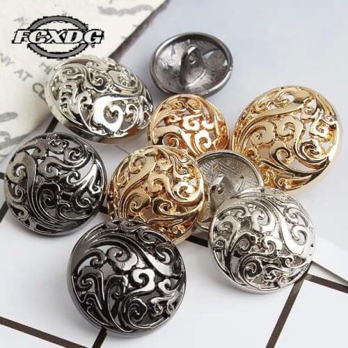 Round Golden Buttons for Clothes Embellishments for Clothing Manual DIY Sewing Supplies and Accessories Decorative Jacket Button
