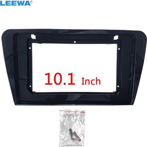 LEEWA Car Radio Audio Facia Panel Frame Fitting Adaptor For 10.1 Inch Skoda Octavia 2Din Radio DVD Dash Trim Kits #CA6261