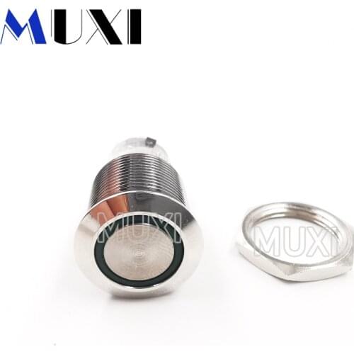 16mm Around Self-Locking Waterproof Metal Push Button Switch LED light 3V 5V 6V 12V 24V 110V 220V RED BLUE GREEN YELLOW White