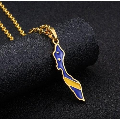 Fashion Country Map Flag Pendant Necklace Jewelry Accessories
