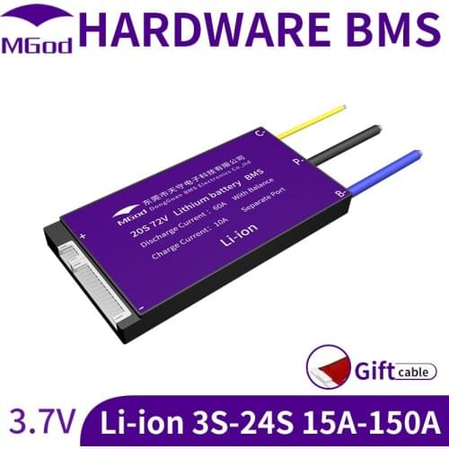 PCB with Low Temp. Cutoff for Electric Scooter, RV, Lithium Li-ion Batteries Separate Port BMS