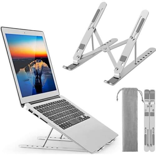 Laptop Stand, Aluminum Computer Holder, Ergonomic Laptops Elevator for Desk, Adjustable Notebook Stand for Laptop Compatible up