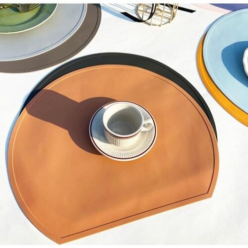 Placemats for Dining Coaster Food Grade Silicone Non-toxic Tableware Pad Waterproof Oil-proof Kitchen Accessories Wine Cup Mat