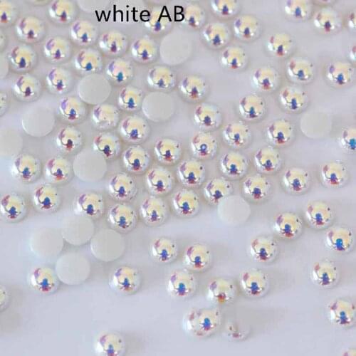 Prajna Strass Hotfix AB White Beads Pearl Promotion Ceramic Rhinestones Flatback Half Round Pearls Iron On Hot Fix Strass D