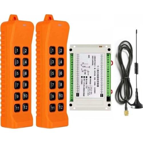 Industrial Universal AC110V 220V 12CH RF Wireless Remote light Control switch Receiver Transmitter 868Mmhz Suction cup antenna