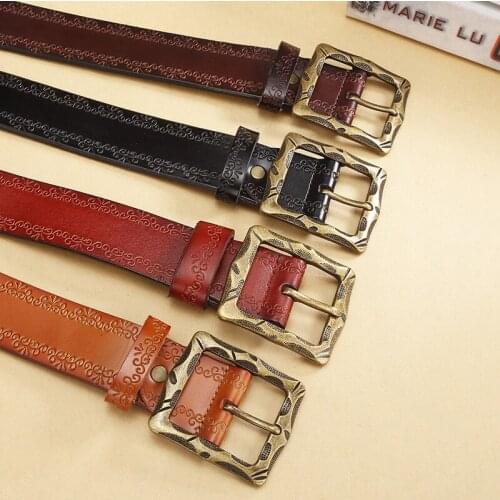 Luxury Brand Men Leather Belt Cowskin Mens Casual High Quality Male Designer Jeans Chain Stretch Luxury Brand
