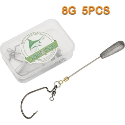 Fishhook 5PSC 8g Long Plumb Weighted Drop Shot Non-bard HOOK