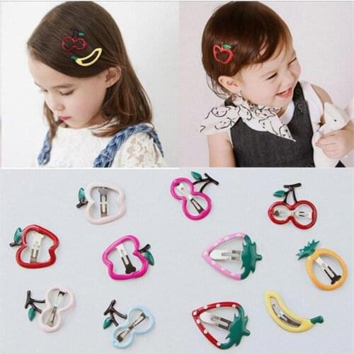 10 Pcs/set Girls Cute Cartoon Animals Fruits Shape Hairpins Lovely Hair Ornament Headband Hair Clip Barrette Hair Accessories
