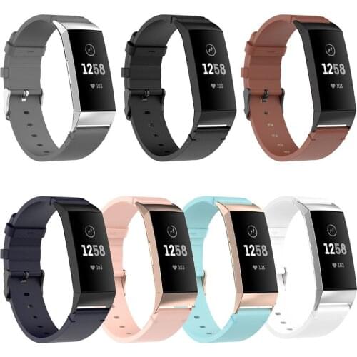 Smart Watch Leather Band For Fit Charge 3/SE/4 Wristband Snap on/off Fashion Adjustable Replacement Watchbands For Men Women