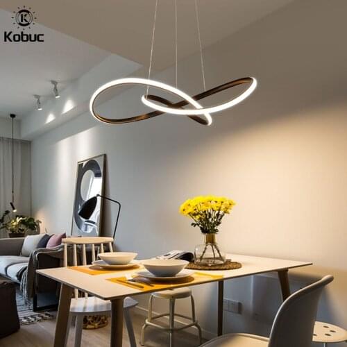 Kobuc Modern Irregular Aluminum LED Pendant Light Black/white/gold Ceiling Hanging Lamp Dining Room Pendant Suspension Lights