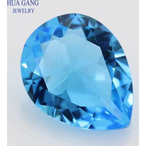 2x3~15x20mm Dark Seablue Color Pear Shape Loose Glass Beads Synthetic Gems For Jewelry Wholesale Free Shipping