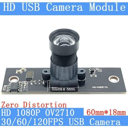Plug play 60FPS 120FPS No distortion Surveillance Webcam HD 2MP OV2710 1920*1080P UVC OTG USB camera module for Android Windows