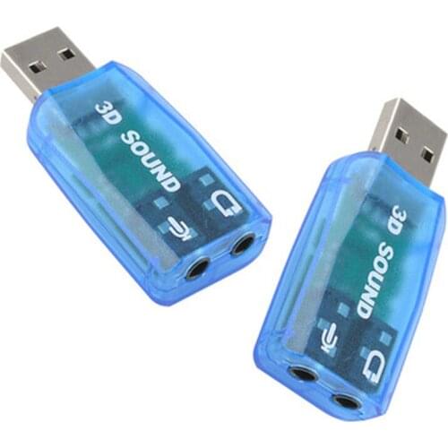 Audio Adapter USB 3D External Sound card 5.1 USB To 3.5mm mic headphone Jack Stereo Headset Computer Cables & Connectors