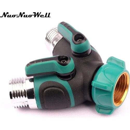 3/4" Y Connector Three-Way Valve Quick Coupling Metal Faucet Connectors Hose Splitters Garden Water Connectors Garden Supplies
