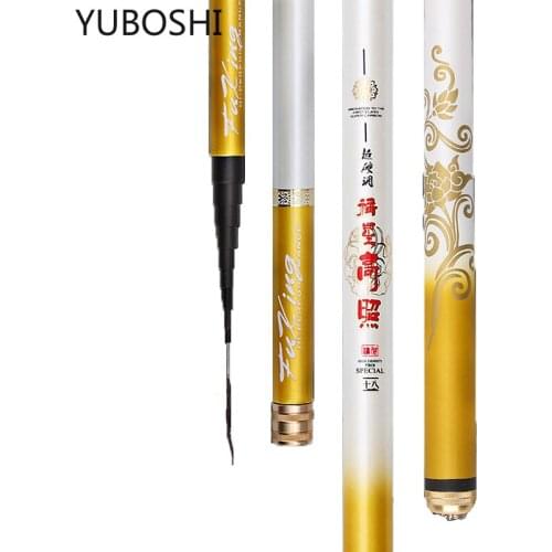 YUBOSHI Ultralight SuperHard 3.6/4.5/5.4/6.3/7.2 Meters Stream Hand Pole Carbon Fiber Telescopic Fishing Rod Fishing Tackle
