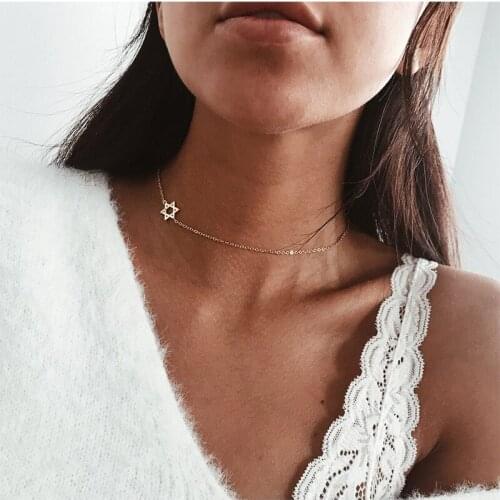Star Necklace For Women Tiny Star Simple Minimalist Charm Coker Necklace