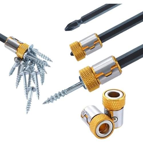 1/4'' 6.35mm Screwdriver Magnetic Ring S2 Alloy Steel Magnet Driver Hex Detachable Magnet Screwdriver Bit Strong Magnetizer