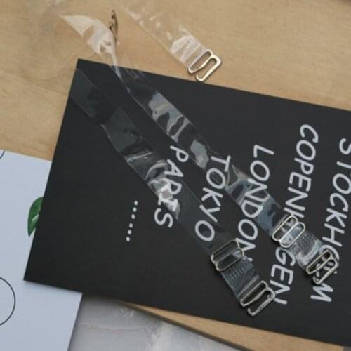 1Pair Metal Buckle Bra Straps Belt Womens Elastic Transparent Silicone Adjustable Invisible Intimates Women Accessories