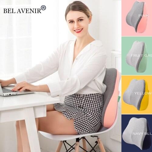 1Pc Memory Foam Cushion Office Seat Backrest Pillow Household Goods Lumbar Cushion Lumbar Waist Support Cervical Protection
