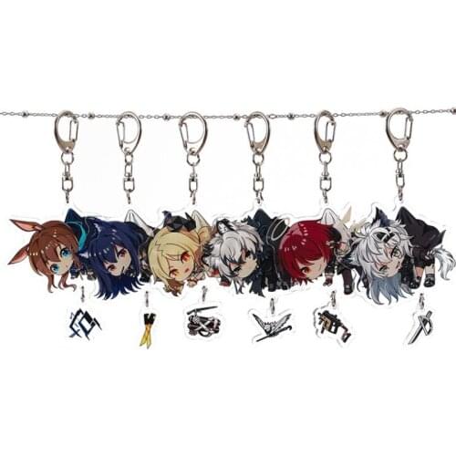 1pc Cool Cartoon Arknights Eyjafjalla Acrylic Keychain Silence Ptilopsis Pramanix Exusiai Pendant Keyrings Figure Toys Gifts