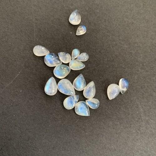 19pcs moonstone drop-shaped smooth-surface 3.95X6.8mm---6.81X10.4mm
