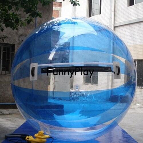 2M blue Water walking Ball, Inflatable Water on Ball,clear Walk on Water Balloons Zorbing Huma festival dancing balls for show