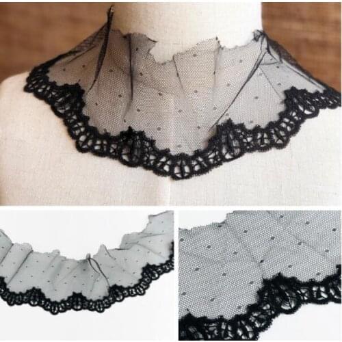 3 Meters Black Color Embroidered Lace Fabric Lace Trim Clothing Garment Accessories Lace DIY Handmade Materials 8cm